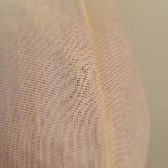 J Jill Petite 14 Linen Cream Midi Dress Button Straps Back Tie Neutral Minimalis - Picture 8 of 8